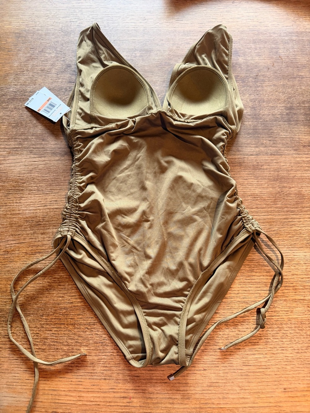 MICHAEL Michael Kors Olive One-Piece Swimsuit with Side Ties - Picture 10 of 10